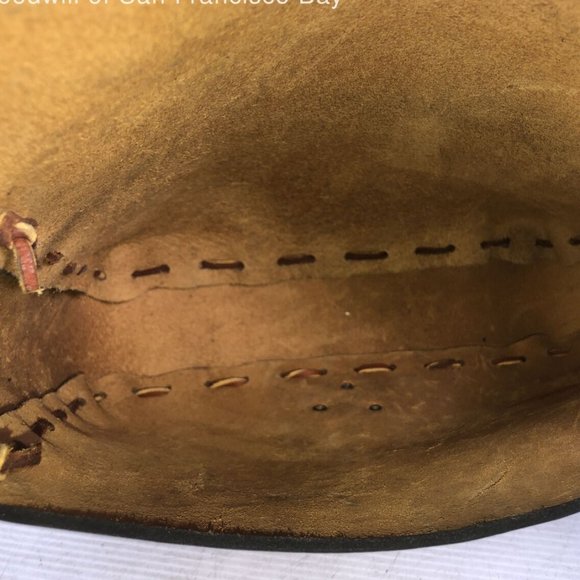 Vintage~Brown Leather Shoulder Bag~ Stitching~Flap~Turnlock - Picture 8 of 8